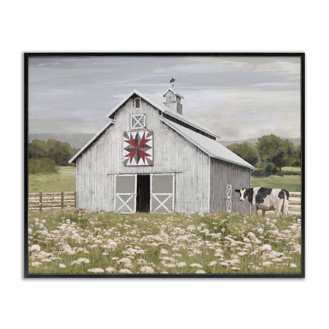 Stupell Industries Rustic Barn Meadow Framed Giclee Wall Art Design by Amber Sterling